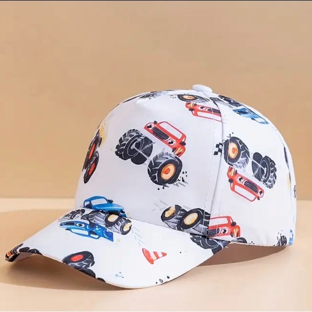 White and Red Toy Car Baseball Cap
